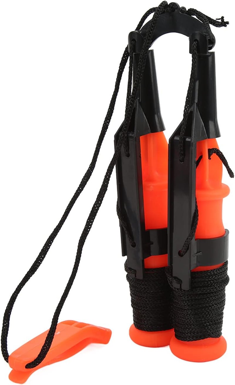 ariarly Winter Ice Fishing Safety Kit 2Pcs Ice Picks with Emergency Whistle, Essential Life Saving Tackle Tool (Black Rope) - Image 4